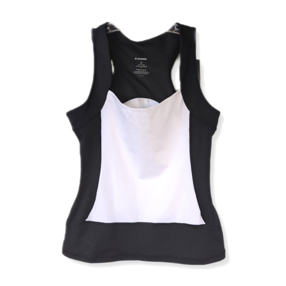 NWT Acabada Active C.B.D Infused Black & White Mercer Tank Top